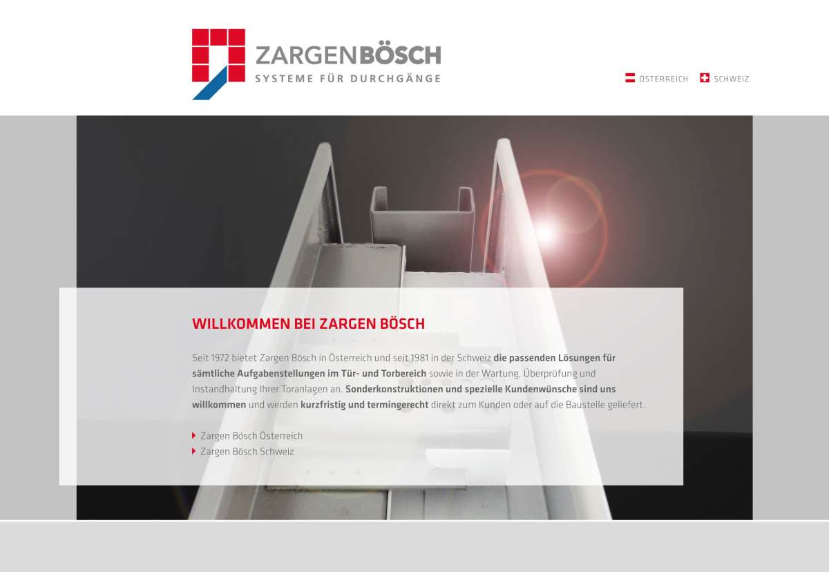 Screenshot www.zargen-boesch.com / Website Zargen Bösch
